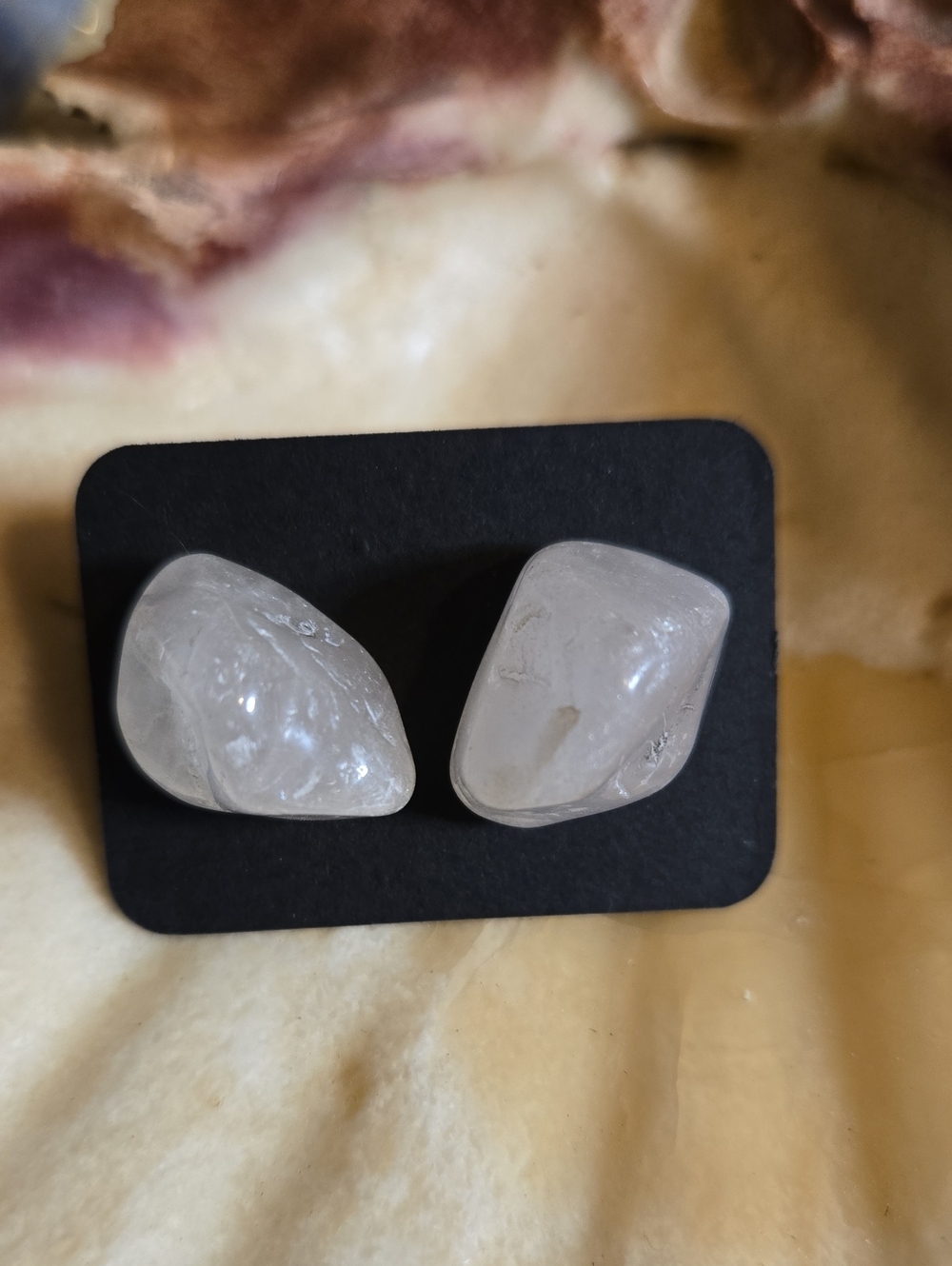 Rose Quartz Stone Stud Earrings - Women Jewelry: A